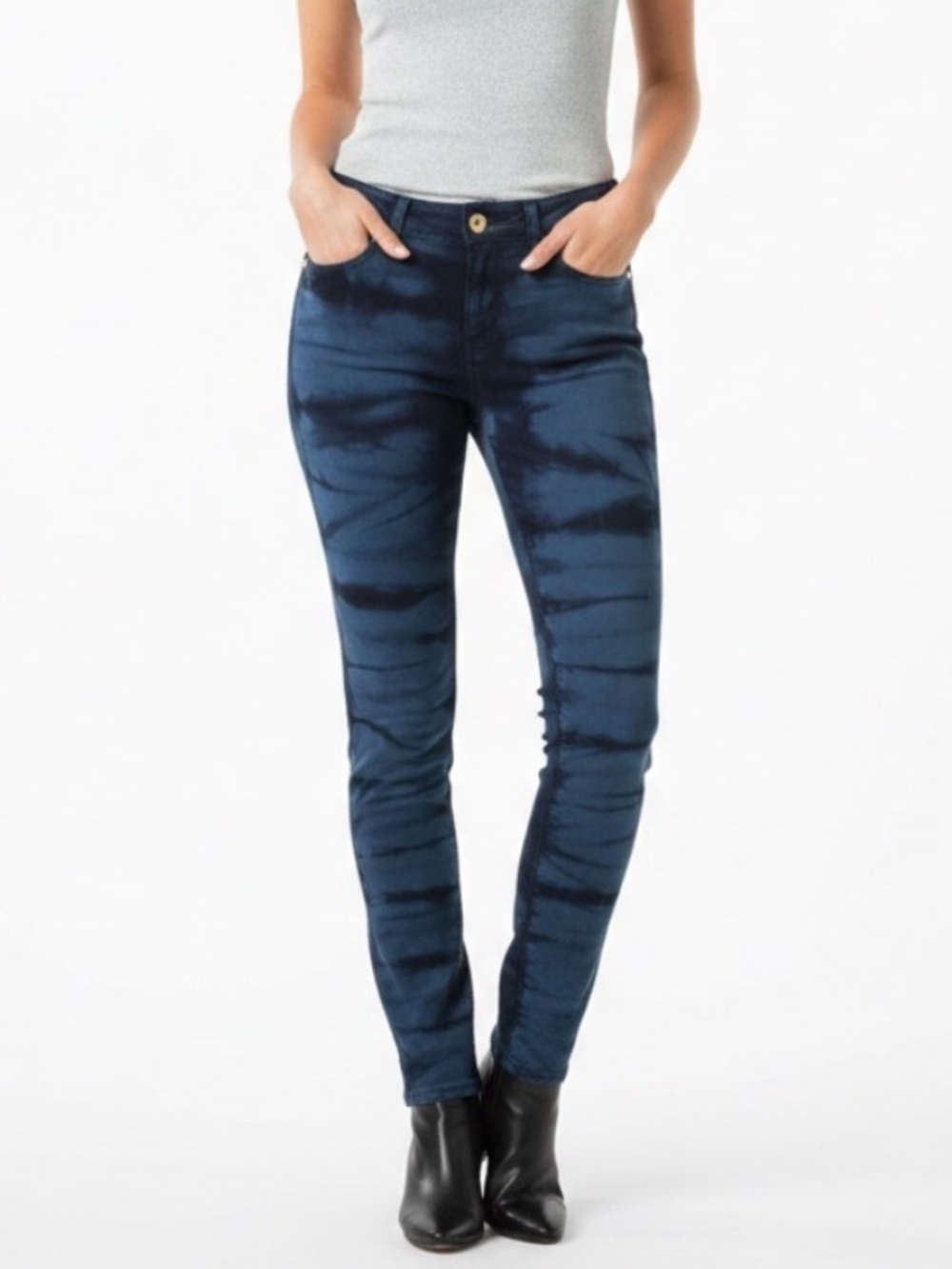 NWT Michael Kors Skinny Jeans Size 0 tie dye Blue 70s style